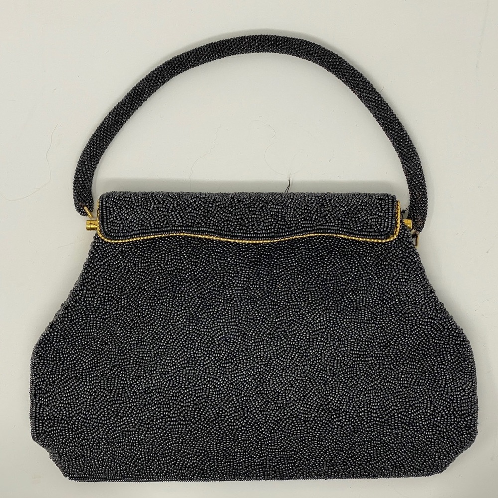Vintage Black Beaded Handbag